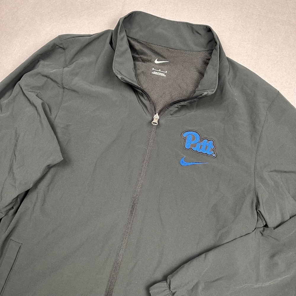 Nike Pitt Panthers Mens Medium Black Full Zip Windbreaker Jacket Mesh Lined